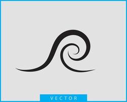 diseño de vectores de ondas. icono de onda de agua. líneas onduladas aisladas.