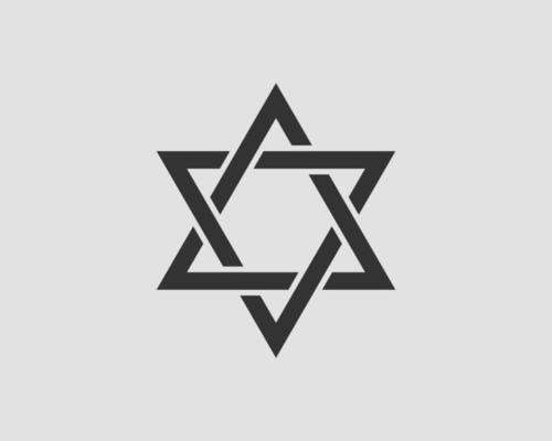 Jewish Star of David icon. Vector six pointed stars symbol.