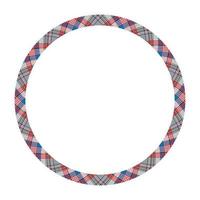 Circle borders and frames vector. Round border pattern geometric vintage frame design. Scottish tartan plaid fabric texture. Template for gift card, collage, scrapbook or photo album and portrait. vector