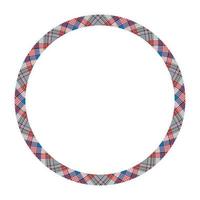 Circle borders and frames vector. Round border pattern geometric vintage frame design. Scottish tartan plaid fabric texture. Template for gift card, collage, scrapbook or photo album and portrait. vector