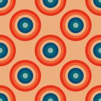 Vintage geometric pattern with circles in the style of the 70s and 60s. vector