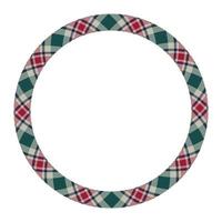 Circle borders and frames vector. Round border pattern geometric vintage frame design. Scottish tartan plaid fabric texture. Template for gift card, collage, scrapbook or photo album and portrait. vector