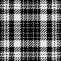 Plaid check pattern in black and white. Seamless texture fabric background. vector