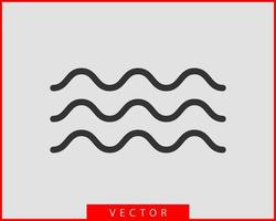 diseño de vectores de ondas. icono de onda de agua. líneas onduladas aisladas.