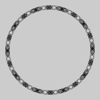 Circle borders and frames vector. Round border pattern geometric vintage frame design. Scottish tartan plaid fabric texture. Template for gift card, collage, scrapbook or photo album and portrait. vector
