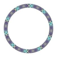 Circle borders and frames vector. Round border pattern geometric vintage frame design. Scottish tartan plaid fabric texture. Template for gift card, collage, scrapbook or photo album and portrait. vector