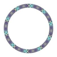 Circle borders and frames vector. Round border pattern geometric vintage frame design. Scottish tartan plaid fabric texture. Template for gift card, collage, scrapbook or photo album and portrait. vector