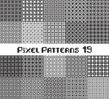 Abstract seamless pattern in pixel style. Set geometric design background. vector