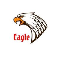 Eagle or hawk head mascot with screaming bird vector