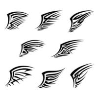 Black wings in tribal tattoo style vector