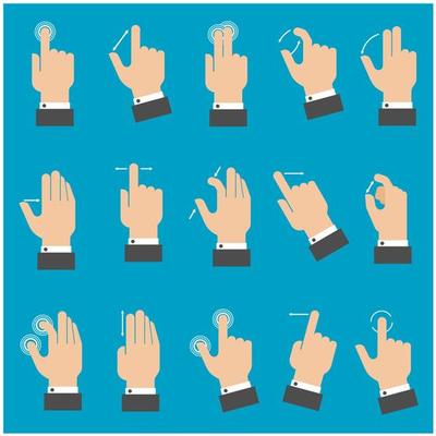 Multitouch gestures for tablet or smartphone