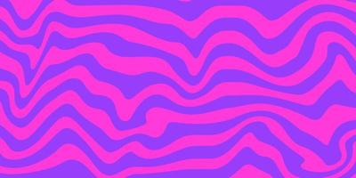 Abstract horizontal psychedelic background with colorful waves. Trendy vector illustration in style retro 60s, 70s. Pink and purple colors