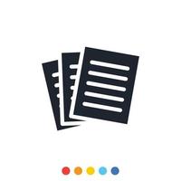 Simple document icon, Minimal document icon, Document sheet. vector