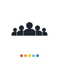 Simple people icon, Icon of grouping of people. vector