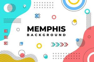 Abstract background with Memphis style and geometric shaped elements. Vector Illustration