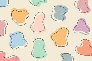 Abstract background. Hand drawing various shapes and doodle objects. Trendy modern contemporary vector illustration. Every background is isolated. Pastel color