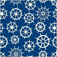 Blue seamless pattern with ship helms vector