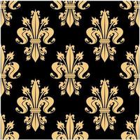 Golden seamless pattern of royal fleur-de-lis vector