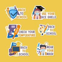 Back To School at New Normal Sticker Set vector