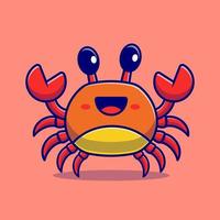 Cute Crab Cartoon Vector Icon Illustration. Animal Nature  Icon Concept Isolated Premium Vector. Flat Cartoon Style