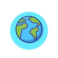 Earth World Cartoon Vector Icon Illustration. Science Nature  Icon Concept Isolated Premium Vector. Flat Cartoon Style