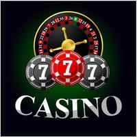 Gambling icon with chips and roulette vector