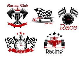 Motorsport symbols for sporting competition design vector