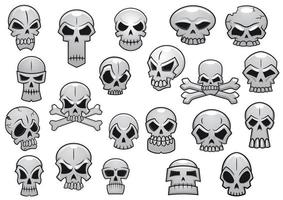 Human and evil skulls set vector