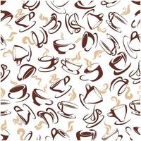 Brown coffee cups seamless pattern vector