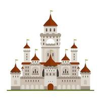 Royal family castle with guard walls, main palace vector