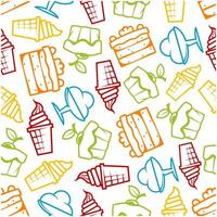 Cakes and ice cream seamless pattern vector