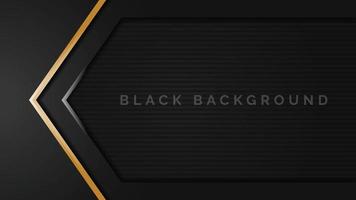 elegante concepto de fondo de lujo negro con oro oscuro y textura 3d vector