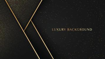 Elegant black luxury background concept with dark gold lines and glitter texture vector