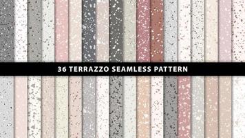 Set of terrazzo marble floor seamless patterns vector