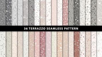 Set of terrazzo marble floor seamless patterns vector