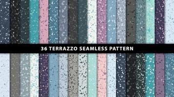 Set of terrazzo marble floor seamless patterns vector