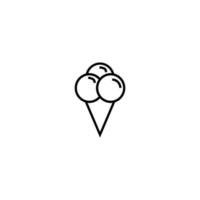 Food and drinks concept. Modern outline symbol and editable stroke. Vector line icon of ice cream