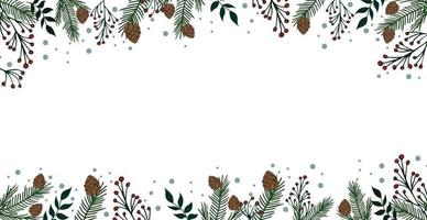 Dark Christmas background, Christmas tree with decorations, toys and gifts, white background under the text - Vector