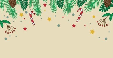 Light Christmas background, festive web template - Vector