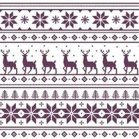 Christmas light panoramic background with drawings of deer and patterns of the holiday - Vector