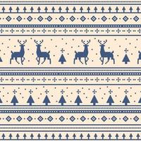 Christmas light panoramic background with drawings of deer and patterns of the holiday - Vector