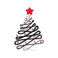 Abstract drawing of a Christmas tree on a white background - Vector