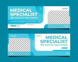 Medical specialist web banner template design vector