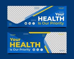 Medical health care web banner template vector