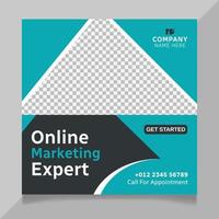Online marketing expert social media post design vector