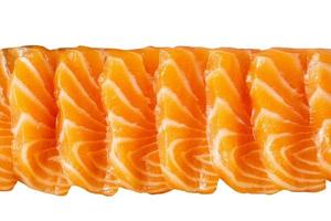 Salmon slice sashimi isolated on white background photo