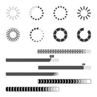 Set of vector loading icons. loading bar Progress Indicators isolated sign symbol vector illustration for website and ui.