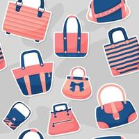 Bags Variety Pink Blue Seamless Pattern vector