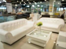 Abstract blur sofa in furniture store shop interior background for montage product display photo