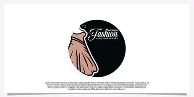 logotipo de boutique de moda y emblema de etiqueta de logotipo de tienda vector premium